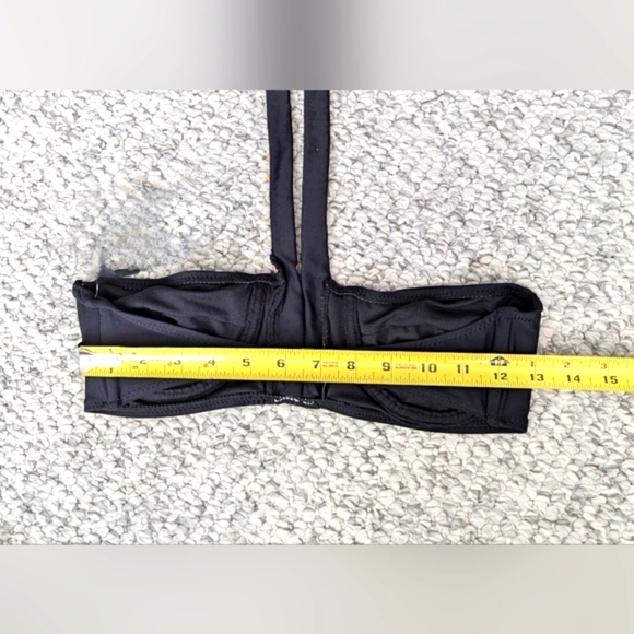 NWT Womens (Size Medium) Black Tube Top Bikini With Shell Buttons & Gold Accents - Picture 12 of 16